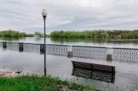 Flooded river as an example of the numerous 100-year flood events